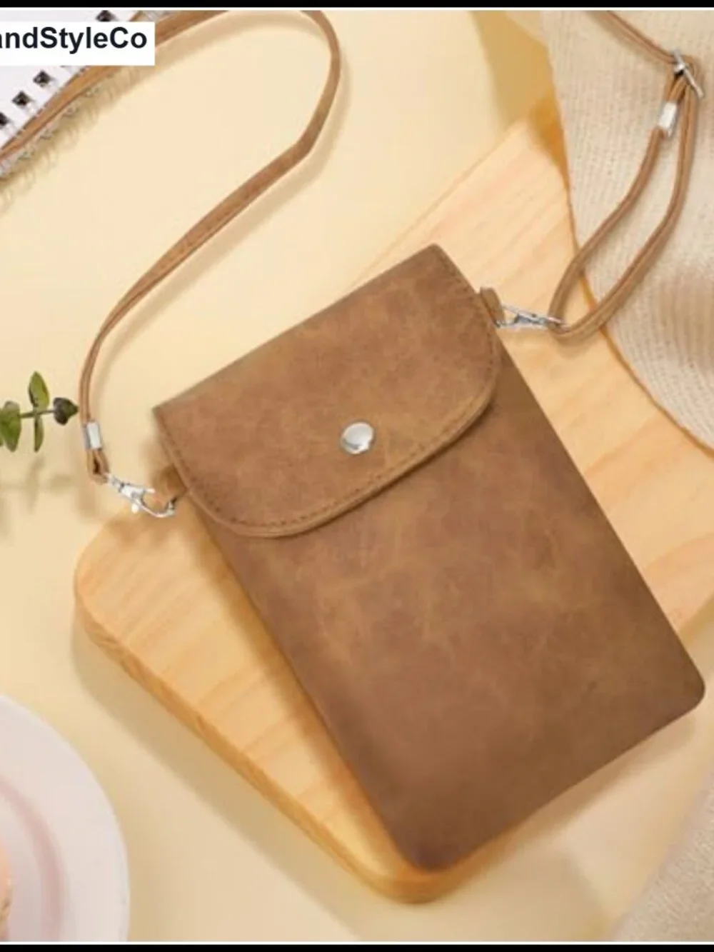 Small Leather Crossbody Phone Purse with Adjustable Strap - Women's Handbag
